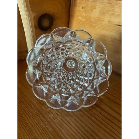 1930's Imperial Katy Lace Edge Double Glass Candle Holder, Candelabra - Picture 4 of 4